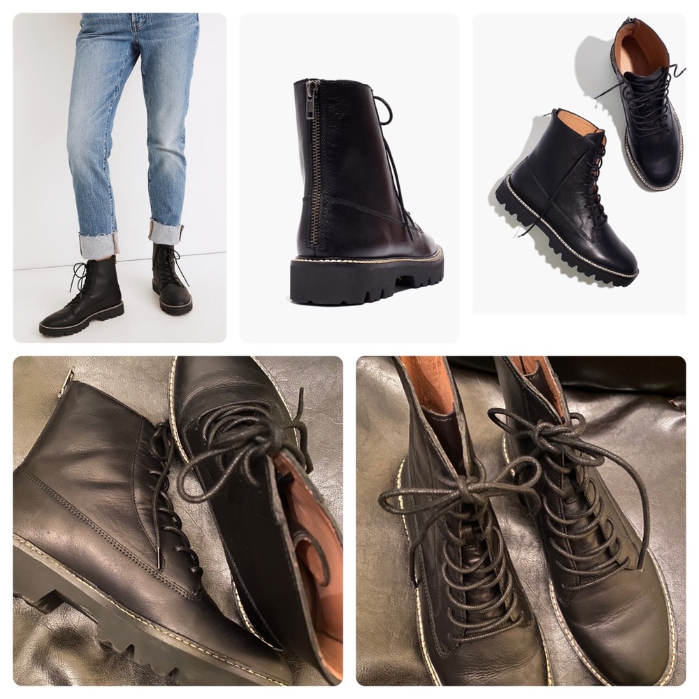 Madewell 
The City Walk Lugsole Lace-up boot in leather.